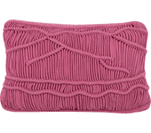 Beliani cojín decorativo rosa macramé 30x50 cm kiris