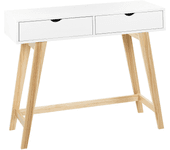 Beliani Consola blanco madera clara 101 x 36 cm