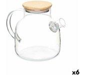 Jarra Con Filtro Para Infusiones Transparente Bambú Vidrio De Borosilicato 1,2 L (6 Unidades)