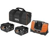 AEG Conjunto 2x baterías L1850SHD, 1x cargador BL1418 en bolsa de transporte