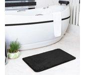 Surya alfombra de baño antideslizante lavable negro 80x50