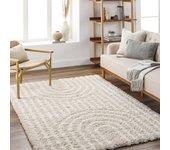 Surya alfombra shaggy escandinava blanco/beige 160x220