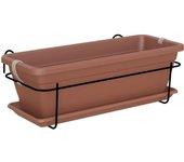 Kit balcón jardinera 50 cm terracota 50 x 19,5 x alto 16,3 cm - 1,1 l