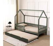 Cama Cabaña Nido Verde190x90cm Para Niños Marceau