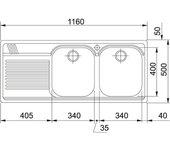 Franke armonia amx 621 lavabo sobre-encimera rectangular acero inoxidable