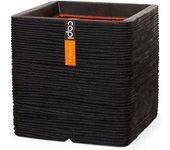 Macetero Nature Rib cuadrado negro KBLR902 (30x30 cm)