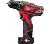 Milwaukee - taladro atornillador de 12 v li-ion 4.0 ah 38 nm 2 velocidades - m12 bdd-402c