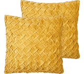 Beliani conjunto de 2 cojines choisya algodón 45 x 45 cm liso amarillo