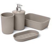 Tatay baobab - set organización baño de 4 piezas en plástico pp05. taupe