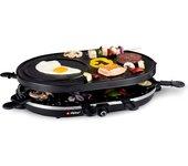 Máquina raclette 8 personas 1200w grill versátil + raclette recubrimiento antiadherente sartenes y espátulas 230v alpina