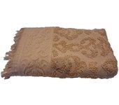 Toalla jacquard con flecos 30 x 50 cm - beige