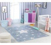 Surya Alfombra para niños lavable estrellas azul/beige 160x213