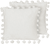 Beliani conjunto de 2 cojines blanco 45 x 45 cm jasmine