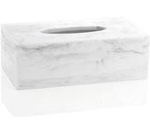 BA17156 Caja Para Pañuelos De Mármol Blanca ANDREA HOUSE