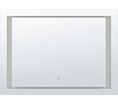 Beliani espejo de pared led 80x60 cm plateado eyre