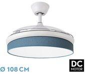 Ventilador DC Moda 72W Blanco/Azul 3 Aspas FABRILAMP