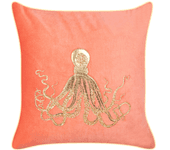 Beliani cojín decorativo laminaria algodón 45 x 45 cm coral