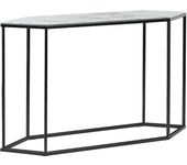 Beliani consola de vidrio templado blanco/negro 120 x 35 cm perrin