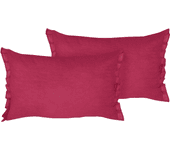 Conjunto de 2 Almofadas BELIANI Sassafras de Linho Vermelho 45X10X30