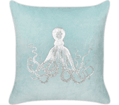 Beliani cojín de terciopelo azul motivo pulpo 45 x 45 cm laminaria