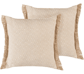 Beliani conjunto de 2 cojines beige claro 45 x 45 cm lonar