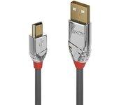 Cable USB LINDY (USB - 1 m - Gris)