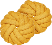 Beliani conjunto de 2 cojines de bouclé amarillo mostaza 31 x 31 cm akola