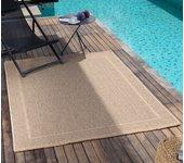 Surya alfombra exterior/interior efecto yute beige/negro 160x213