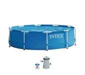 Intex Piscina Metal Frame Round+filter