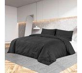 200x220 cm Negro Duvet Cover Set en Microfibra Ligera