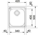 Franke amx 610 lavabo sobre-encimera rectangular acero inoxidable