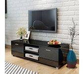 Mueble TV negro brillante 140x40,5x35 cm