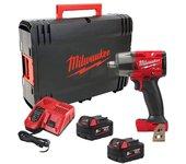 Milwaukee llave impacto 18v.m.1/2 2 baterias 5ah.+cargador+box par medio m18fmtiw2f12