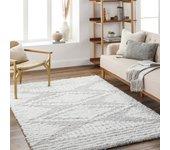 Surya alfombra shaggy bohemia blanco/gris 160x220