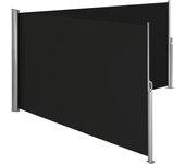 Tectake toldo lateral doble extensible de aluminio - 160 x 600 cm, negro