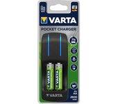 Cargador varta pocket con 4 pilas aa lr06 2600mah