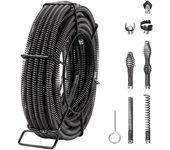 Cable de limpieza de drenaje seccional VEVOR de 66 pies x 5/8 pulgadas y 7 cortadores para tuberías de 0,8 a 3,9 pulgadas