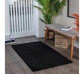 Surya alfombra shaggy moderna negro 80x150