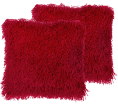 Beliani conjunto de 2 cojines de poliéster rojo oscuro 45 x 45 cm cide