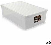 Caja de almacenaje con tapa stefanplast elegance blanco plástico 38,5 x 17 x 59,5 cm (6 unidades)