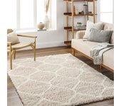 Surya alfombra shaggy oriental blanco/beige 160x220