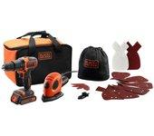 Kit de Broca y Lixadeira BLACK + DECKER 18V