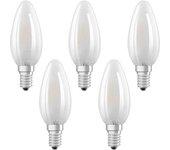 Osram lámpara led - e14 - blanco cálido - 2700 k - 4 w - reemplaza las lámparas incandescentes 40w - opaco - led base classic b - paquete de 5