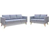 Sofa VIDAXL Gris Tela