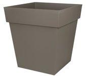 Maceta toscana cuadrada - 50 cm - 87 l - taupe -