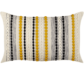 Beliani cojín de algodón beige claro/amarillo/negro 40 x 60 cm ardisia