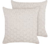 Conjunto de 2 cojines de punto beige 45 x 45 cm BASALIM