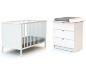 Conjunto Duo de Dormitorio de Bebé WEBABY (Blanco)