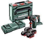 Metabo - kha 36-18 ltx 32 Martillo de batería/18V 4x LiHD Cargador asc 145 Duo MetaLoc con portabrocas de cambio Quick de