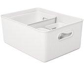 Tatay baobab - set de 4 cajas organizadoras grandes plástico pp05. blanco pergamon